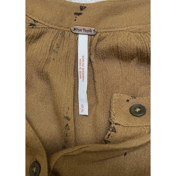 Free People Ladies Small Mustard Colored Peasant Drapey Oversized Tunic - Picture 4 of 7